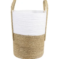 Best Panière ronde blanc naturel Ø35xH45 cm Rangement
