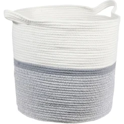 Best Panière ronde blanche et grise Ø40xH40 cm - HIRO Rangement