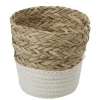 Best Panière ronde en jonc de mer blanc naturel petit modèle Rangement