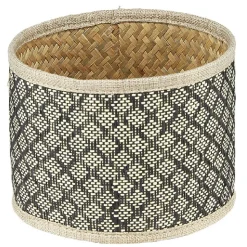 Best Panière ronde fibre tressée noir naturel Ø18xH.13 cm Rangement
