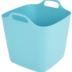 Best Panière souple carrée bleu turquoise 25 L Rangement