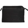 Sale Panière textilène pliable avec anses simili cuir noir L45 cm Rangement
