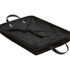 Sale Panière textilène pliable avec anses simili cuir noir L45 cm Rangement