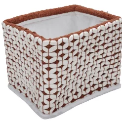Best Panière tissu crocheté bicolore L 34x l 24 x H 20 cm Rangement