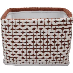 Best Panière tissu crocheté bicolore L 29x l 23 x H 20 cm Rangement