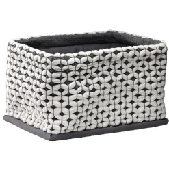 Best Panière tissu crocheté bicolore L 29x l 23 x H 20 cm Rangement