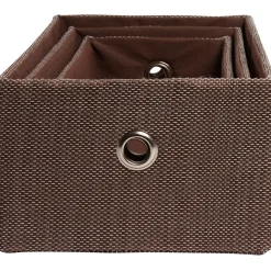 Best Panière x3 en polyester marron Rangement