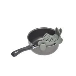 Gifi Préparation Culinaire^Passoire casserole à clips silicone gris