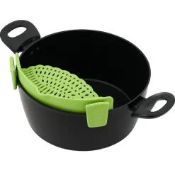 Gifi Préparation Culinaire^Passoire casserole à clips silicone gris