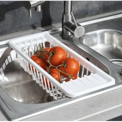 Gifi Préparation Culinaire^Passoire égouttoir pour évier plastique blanc