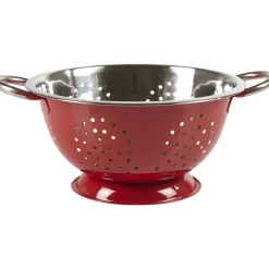 Gifi Préparation Culinaire^Passoire ronde rouge et grise inox
