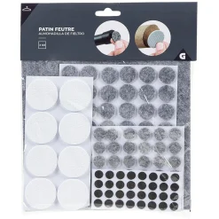 Patin adhésif en feutre blanc gris noir x125^Gifi New