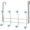 Sale Patère de porte 8 crochets boule bleu Rangement