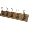 Best Patère en bambou 5 crochets métal noir L48cm Rangement