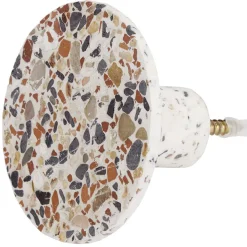 Sale Patère murale ronde motif terrazzo polyrésine Ø8cm Rangement
