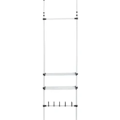Sale Penderie télescopique métal blanc et noir Rangement