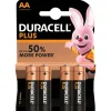 Pile Duracell alcaline AA Plus 1,5 Volts, LR06 - Lot de 4^Gifi Sale