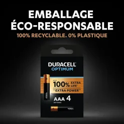 Pile Duracell Optimum AAA LR03 x4^Gifi Outlet