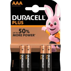 Pile Duracell Plus alcaline AAA 1,5 Volts LR03 - Lot de 4^Gifi Clearance