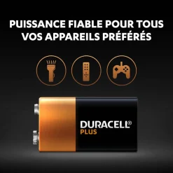 Pile Duracell Plus alcaline 9 Volts 6LR61^Gifi Clearance