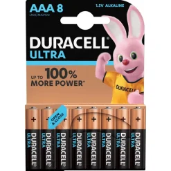 Pile Duracell Ultra alcaline AAA 1,5 Volts, LR03 - Lot de 8^Gifi Online