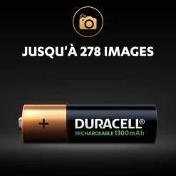 Pile rechargeable Duracell AA 1300 mAh, LR6 - Lot de 4^Gifi