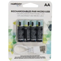 Pile rechargeable USB x4^Gifi Clearance