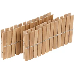 New Pince à linge bambou naturel x24 Entretien Du Linge