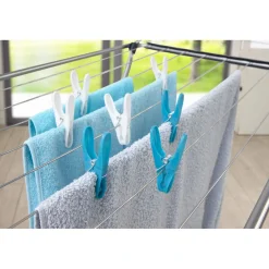 Outlet Pince à linge blanche et bleue plastique opaque x24 Entretien Du Linge