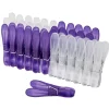 New Pince à linge blanche et violette plastique transparent x24 Entretien Du Linge