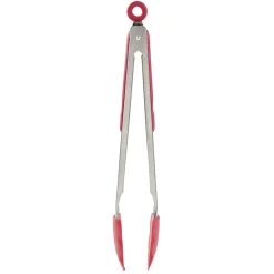 Gifi Préparation Culinaire^Pince à viande en inox plastique rouge gris