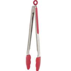 Gifi Préparation Culinaire^Pince à viande en inox plastique rouge gris
