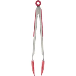 Gifi Préparation Culinaire^Pince à viande en inox plastique rouge gris