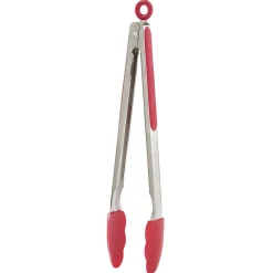 Gifi Préparation Culinaire^Pince à viande en inox plastique rouge gris