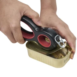 Gifi Préparation Culinaire^Pince multifonction 6en1 ouvre bouteille et bocal noir et rouge