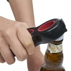 Gifi Préparation Culinaire^Pince multifonction 6en1 ouvre bouteille et bocal noir et rouge