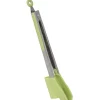 Gifi Préparation Culinaire^Pince spatule 2 en 1 inox silicone vert