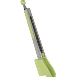 Gifi Préparation Culinaire^Pince spatule 2 en 1 inox silicone vert