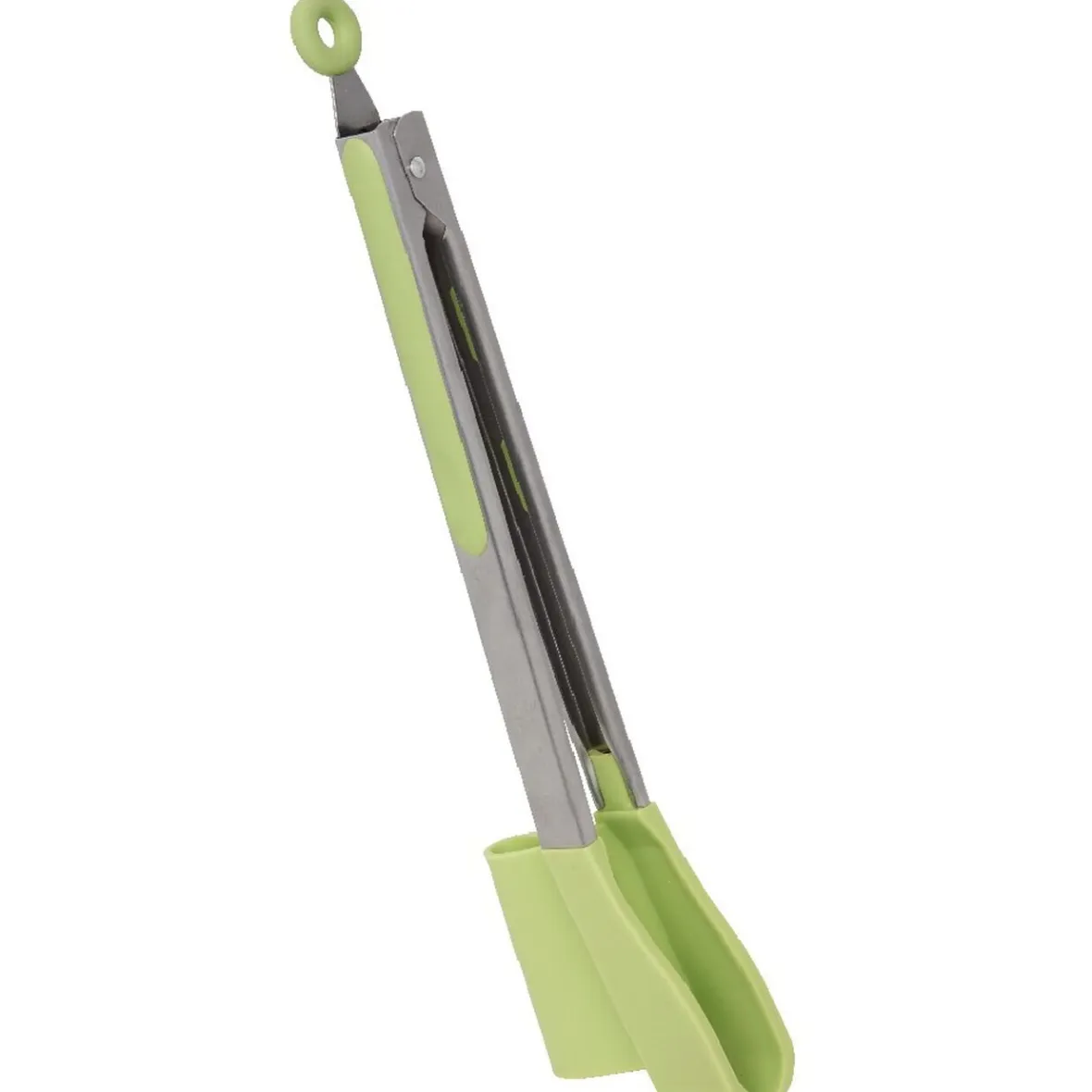 Gifi Préparation Culinaire^Pince spatule 2 en 1 inox silicone vert
