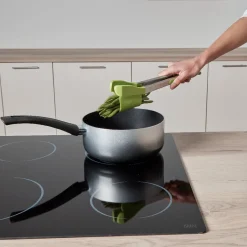 Gifi Préparation Culinaire^Pince spatule 2 en 1 inox silicone vert