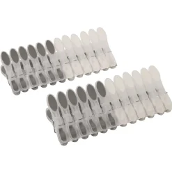 Hot Pinces à linge gris et blanc x 24 Entretien Du Linge