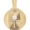 Gifi Préparation Culinaire^Planche à découper 6 parts en bambou Ø32cm avec roulette à pizza