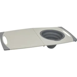 Gifi Préparation Culinaire^Planche à découper avec passoire rétractable silicone 56x29,5cm