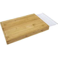 Gifi Préparation Culinaire^Planche à découper avec plateau collecteur extractible 38x25,5xH3,5cm