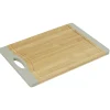 Gifi Préparation Culinaire^Planche à découper bambou bord silicone gris