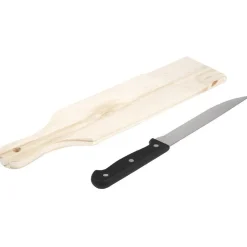 Gifi Préparation Culinaire^Planche à découper bois avec couteau
