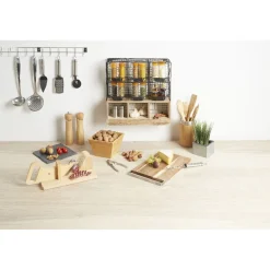 Gifi Préparation Culinaire^Planche à découper en acacia avec poignée inox