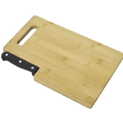 Gifi Préparation Culinaire^Planche à découper en bambou avec couteau