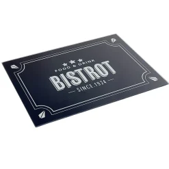Gifi Préparation Culinaire^Planche à découper en verre design Bistrot noir blanc