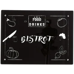 Gifi Préparation Culinaire^Planche à découper en verre design fruits et légumes noir et blanc